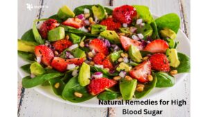 Salad with natural remedies for high blood sugar, including leafy greens and healthy fats."