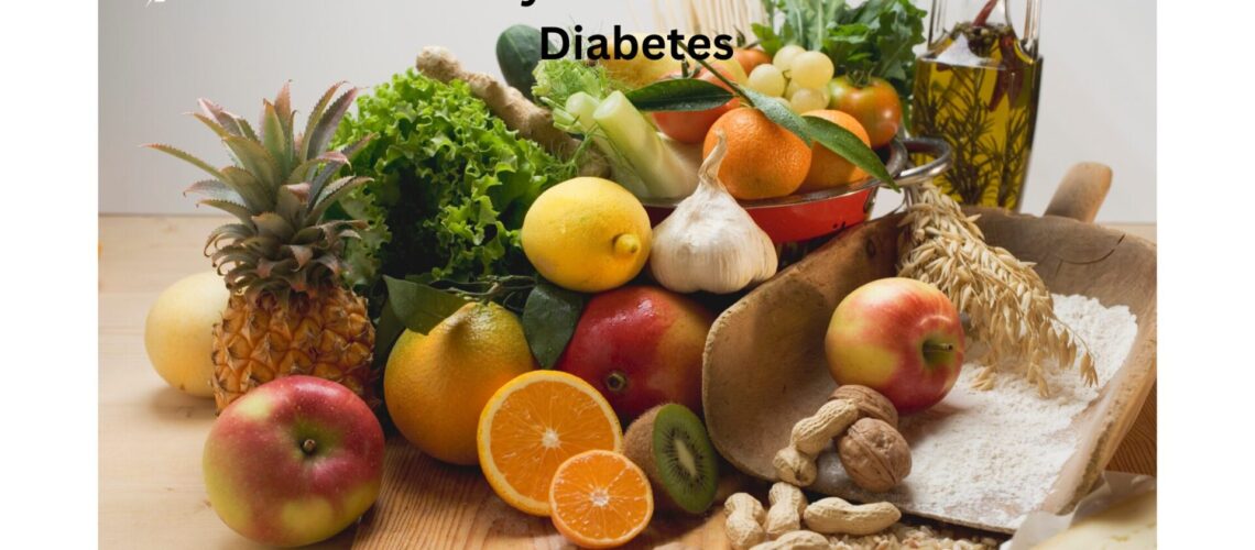 Fruits, vegetables, and oil as part of a low glycemic diet for diabetes."