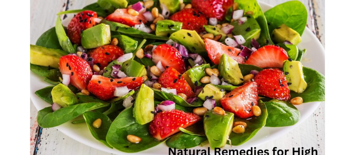 Salad with natural remedies for high blood sugar, including leafy greens and healthy fats."